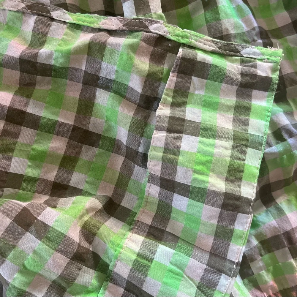 Ganni wrap dress green plaid - Picture 5 of 11